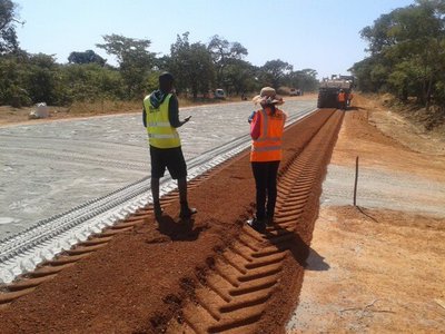Cement stabilization of the subbase layer on the Mansa-Luwingu Road