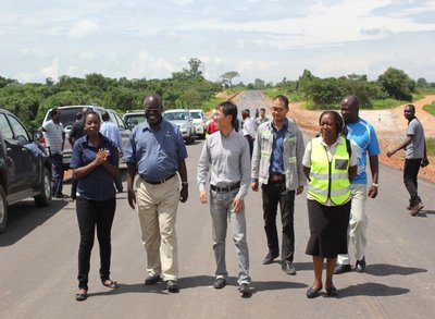 Hon Dep Minister of works and Supply Dr Mutaba Mwali, Mp visit to the Mansa Luwingu Road Project