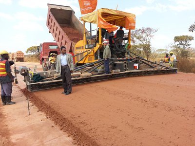 base-course construction on Kasama-Mbesuma Road Project