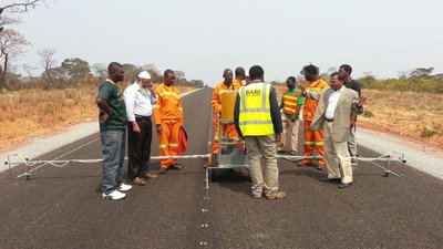 road marking on Kasama-Mbesuma Road Project